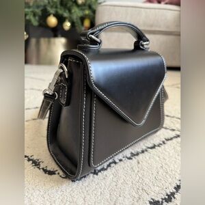 URBAN OUTFITTERS Kendall Mini Black Trapezoid Crossbody Bag With Top Handle